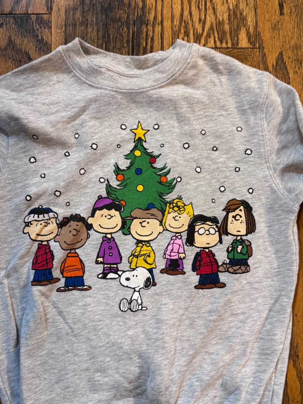 Peanuts Christmas Sweatshirt SMALL  Light Up Charlie Brown Snoopy Holiday Gray - Picture 2 of 3
